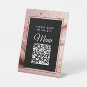 Pink Blush QR Code Digital Menu Sockelschild (Vorderseite)
