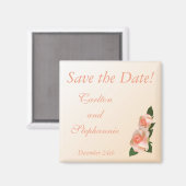 Pink Blush Rose Wedding Magnet Gefallen (Vorderseite/Rückseite)