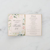 Pink Blush Sage Wasserfarbe Romantische Blumenzehe Einladung (Innenseite)