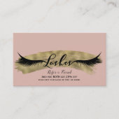 Pink Blush & Shiny Gold Eyelashes Empfehlungskarte (Vorderseite)