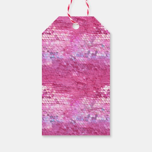 Pink Blush Sparkle Meerjungfrau Geschenkanhänger (Rückseite)