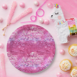 Pink Blush Sparkle Meerjungfrau Pappteller