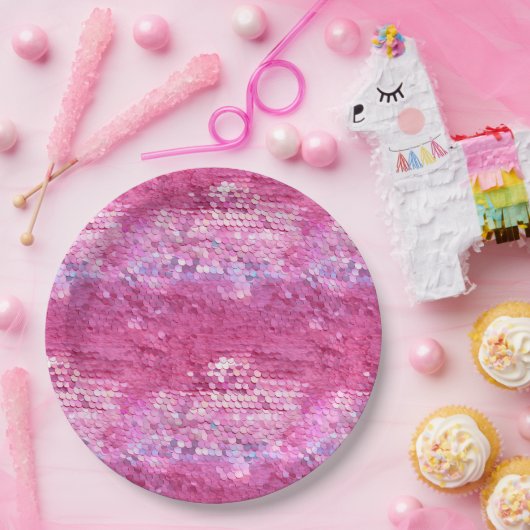 Pink Blush Sparkle Meerjungfrau Pappteller (Party)
