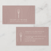 Pink Blush Stilvolle Whisk Logo Zuhause Bäckerei Visitenkarte (Vorne/Hinten)