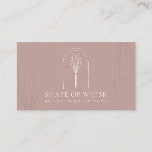 Pink Blush Stilvolle Whisk Logo Zuhause Bäckerei Visitenkarte (Vorderseite)