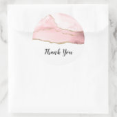 Pink Blush Tor mit Gold Ribbon Vielen Dank Runder Aufkleber (Tasche)