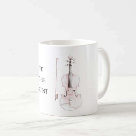 Pink Blush Violin Kaffeetasse (VorderseiteRechts)