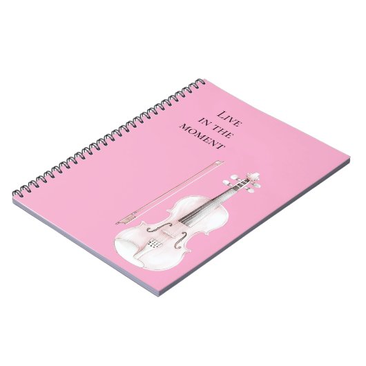 Pink Blush Violin Notizblock (Linke Seite)