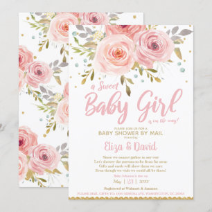 Pink Blush Virtual Baby Dusche von Mail Girl Einladung