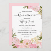 Pink Blush Wasserfarbe Blumenkohl Einladung (Vorne/Hinten)