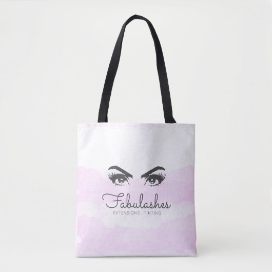 Pink Blush Watercolor Lashes Service Tasche (Vorderseite)
