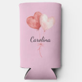 Pink Blush White Hearts Selters Dosenkühler (Vorderseite)