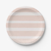 Pink Blush & White Modern Chic Stripes Pappteller (Vorderseite)