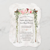 Pink Blush Wild Bloom Blume Canopy Hochzeit Einladung (Vorne/Hinten)