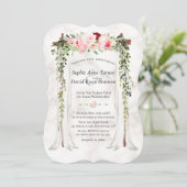 Pink Blush Wild Bloom Blume Canopy Hochzeit Einladung (Stehend Vorderseite)