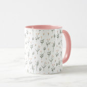 Pink Blush Wildblumen Bauernhof Kaffee Tasse (VorderseiteRechts)