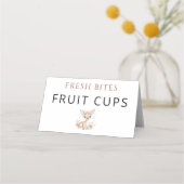 Pink Blush Woodland Deer Girl Baby Shower Fruit Platzkarte (Vorderseite)