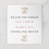 Pink Blush Woodland Deer Girl Sparkling Water Platzkarte (Außenseite Aufgefaltet)