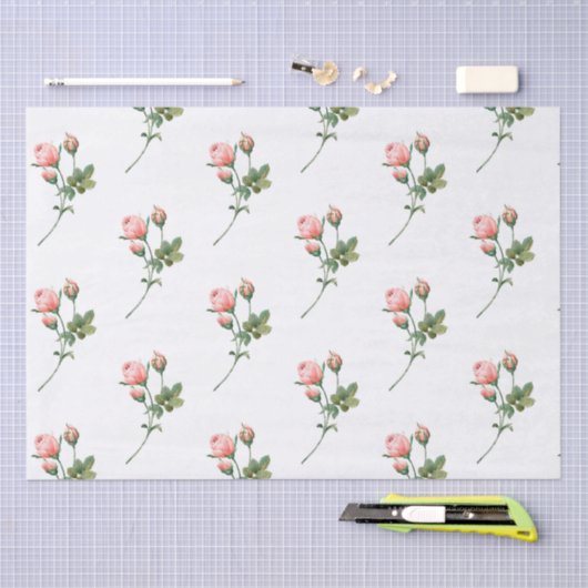 Pink Blushing Rose Small Business Packaging Seidenpapier (Handwerk)