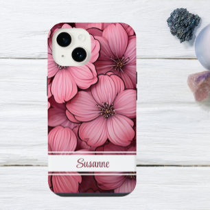 Pink-Blütenblütenblütenblütenblütenblütenblüte - B iPhone 14 Hülle