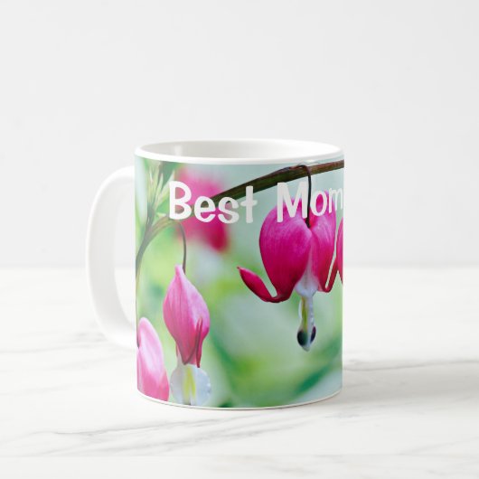 Pink Blutung Blume Beste Mama je Kaffeetasse (Vorderseite Links)