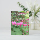 Pink Blutung Herz Foto Denken Sie an Sie Postkarte (Stehend Vorderseite)