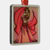 Pink Bly Tänzerin Silbernes Ornament (Rechts)