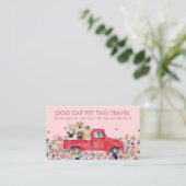 Pink Boarding LKW Blume Hunde Katzen Haustier Visitenkarte (Stehend Vorderseite)