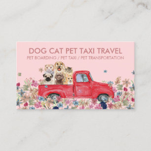 Pink Boarding LKW Blume Hunde Katzen Haustier Visitenkarte