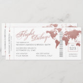 Pink Boarding Pass Flight Delays Zurückgestellte H Ankündigung (Vorne/Hinten)