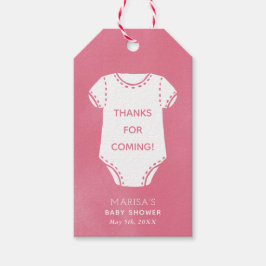 Pink Bodysuit Kinderdusche Gefallen Geschenketiket Geschenkanhänger