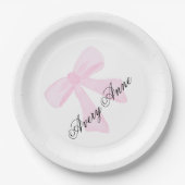 Pink-Bogen für die Babydusche anpassen Pappteller (Vorderseite)