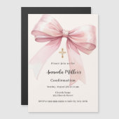 Pink-Bogen-Girl-Bestätigung Magneteinladung (Vorne/Hinten)