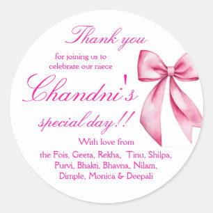 Pink-Bogen-Gnade danke Ihnen Aufkleber