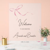 Pink-Bogen-Hochzeit Begrüßung mattiertes Akryllisc Acrylschild (Hochzeit)