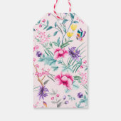 Pink Bohemisch Chic Floral & Butterflies Gift Tags Geschenkanhänger (Rückseite)