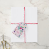 Pink Bohemisch Chic Floral & Butterflies Gift Tags Geschenkanhänger (Mit Garn)