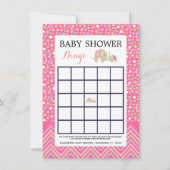 Pink Bohemisch Elephant & Zickzack Baby Dusche Bin Einladung (Vorderseite)