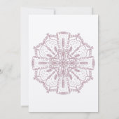 Pink Bohemisch Mandala Art Boho Kraft Wedding Einladung (Rückseite)