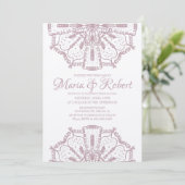 Pink Bohemisch Mandala Art Boho Kraft Wedding Einladung (Stehend Vorderseite)