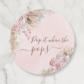 Pink Bohemische Pampas Pop, wenn sie Pop Geschenkanhänger (Rückseite)