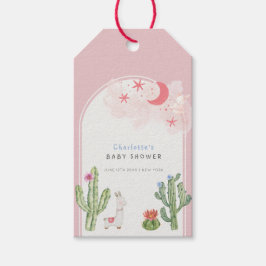 Pink Boho Arch Cactus Toys Girl Babydusche Geschenkanhänger