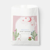Pink Boho Arch Cactus Toys Girl Babydusche Geschenktütchen (Vorderseite)