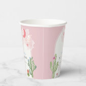 Pink Boho Arch Cactus Toys Girl Babydusche Pappbecher (Rechts)