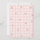 Pink Boho Arch Gingham Sweetheart Babydusche Einladung (Rückseite)