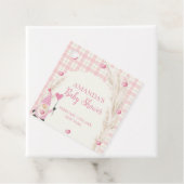 Pink Boho Arch Gingham Sweetheart Babydusche Geschenkanhänger (Beispiel)