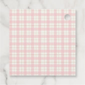 Pink Boho Arch Gingham Sweetheart Babydusche Geschenkanhänger (Rückseite)