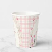 Pink Boho Arch Gingham Sweetheart Babydusche Pappbecher (Links)