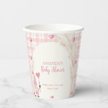 Pink Boho Arch Gingham Sweetheart Babydusche