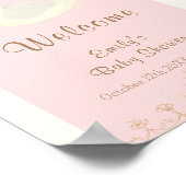 Pink Boho Arch Princess Swan Baby Dusche Empfang Poster (Ecke)